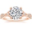14K Rose Gold Luxe Celtic Love Knot Diamond Ring, smalltop view