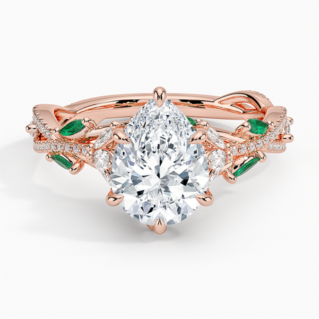 Luxe Secret Garden Lab Emerald and Diamond Ring