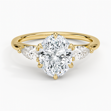 Luxe Delilah Three Stone Pear Diamond Ring