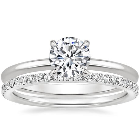 Platinum Petite Elodie Ring with Luxe Ballad Diamond Ring