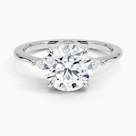 Platinum Aria Three Stone Diamond Ring (1/10 ct. tw.)