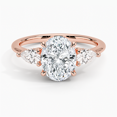 14K Rose Gold Adorned Opera Three Stone Diamond Ring (1/2 ct. tw.)