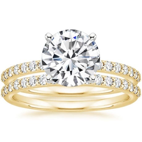 18K Yellow Gold Petite Shared Prong Bridal Set (1/2 ct. tw.)