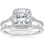 18K White Gold Luxe Aria Halo Diamond Ring with Luxe Ballad Diamond Ring (1/4 ct. tw.)
