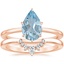 14K Rose Gold Lumiere Diamond Ring with Lunette Diamond Ring