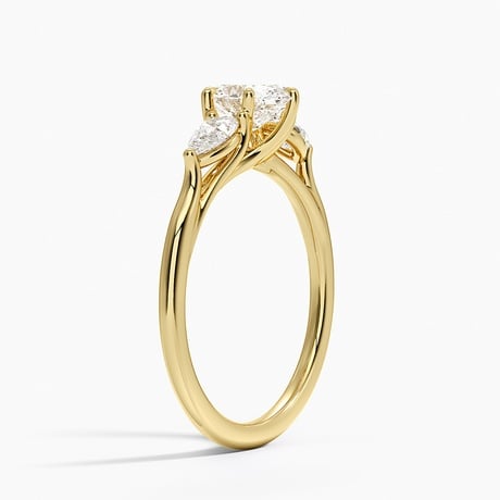 Luxe Delilah Three Stone Pear Diamond Ring