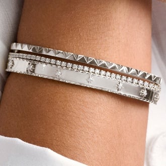 Sol Starburst Diamond 6.5 Inch Bangle Bracelet