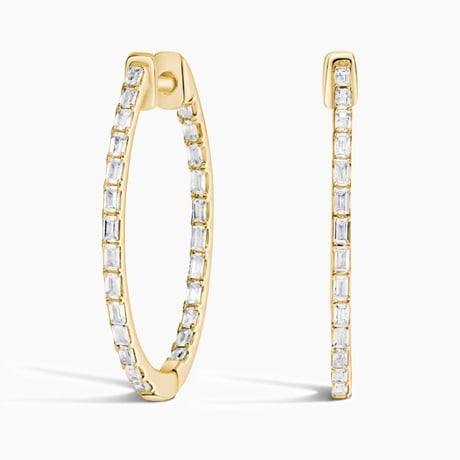 Whisper Baguette Diamond Hoop Earrings (1/2 ct. tw.) - Brilliant Earth