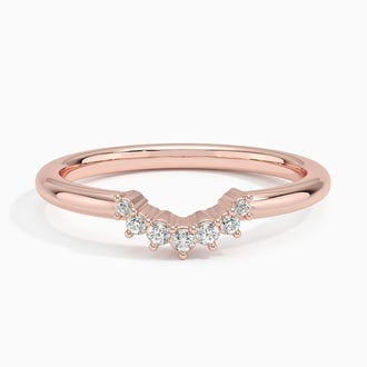 Crescent Diamond Ring in 14K Rose Gold