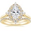18K Yellow Gold Dahlia Diamond Ring (1/3 ct. tw.) with Flair Diamond Ring (1/6 ct. tw.)
