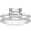 Platinum Horizontal Petite Comfort Fit Ring with Luxe Sia Diamond Open Ring (1/5 ct. tw.)