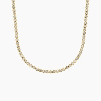 Bezel Set Diamond Tennis Necklace