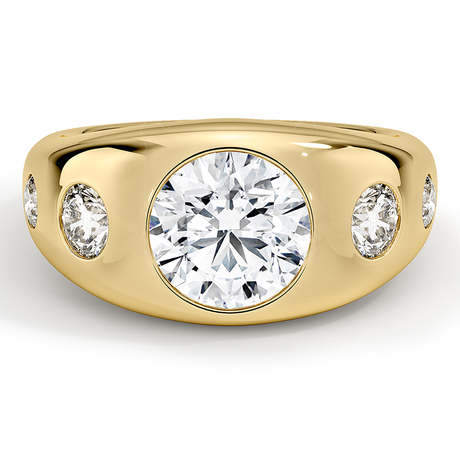 Sloane Flush Set Five Stone Diamond Dome Ring