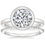 18K White Gold Blair Bezel Ring with Alena Diamond Ring