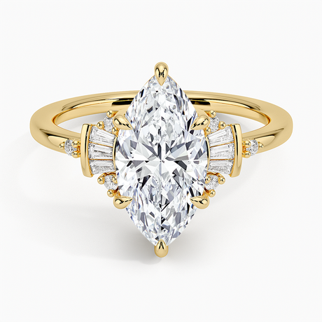 Art Deco Tapered Baguette Cluster Engagement Ring