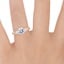 14K Rose Gold Petite Twisted Vine Three Stone Diamond Ring (2/5 ct. tw.), smallzoomed in top view on a hand