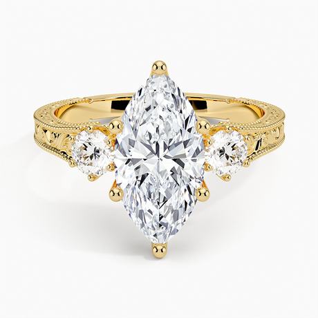 Hudson Three Stone Diamond Ring - Brilliant Earth