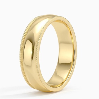 6mm Milgrain Wedding Ring