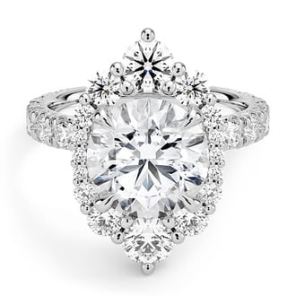 Custom Oval-Shaped Halo Diamond Ring