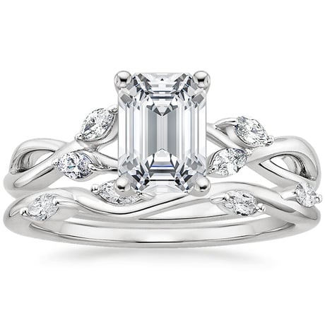 18K White Gold Willow Diamond Ring (1/8 ct. tw.) with Winding Willow Diamond Ring (1/8 ct. tw.)