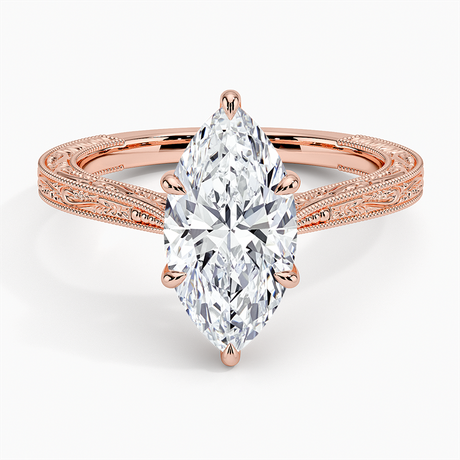 14K Rose Gold Elsie Engraved Ring