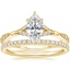 18K Yellow Gold Zinnia Diamond Ring (1/3 ct. tw.) with Luxe Ballad Diamond Ring (1/4 ct. tw.)
