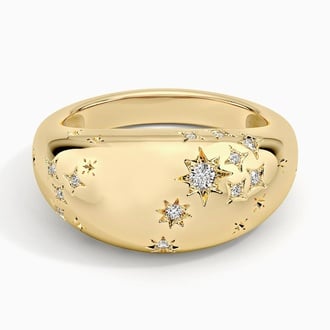 Scorpio Zodiac Constellation Diamond Dome Ring