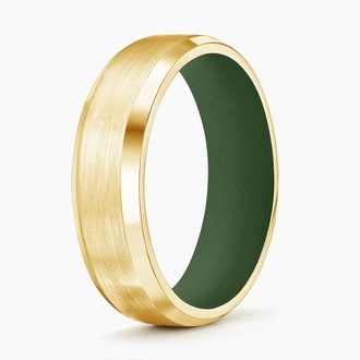 Beveled Edge Matte Green Cerakote 6.5mm Wedding Ring