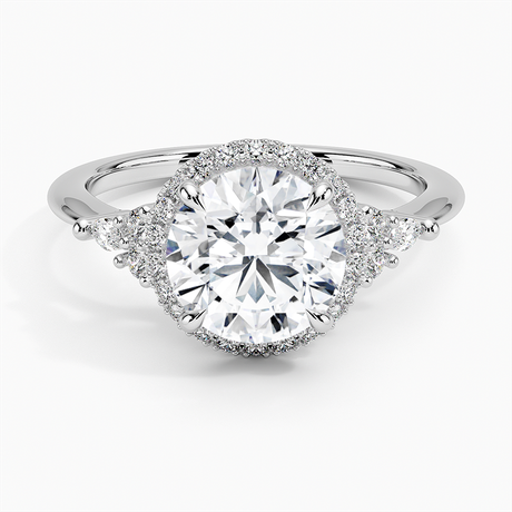 Diamond Halo Accent Engagement Rings