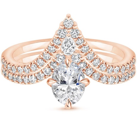 14K Rose Gold Nouveau Diamond Bridal Set