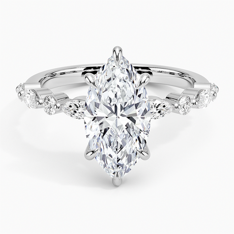 Round and Marquise Engagement Ring