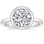18K White Gold Blair Bezel Ring, smalltop view