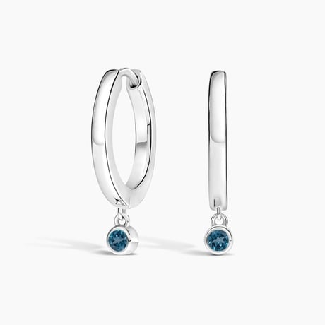 London Blue Topaz Drop Huggie Earrings