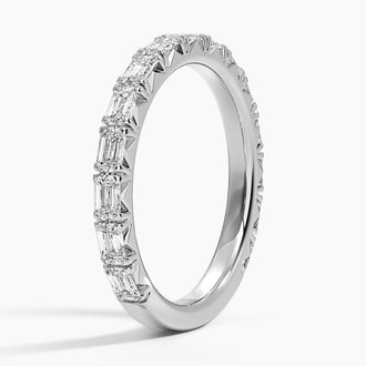 Nathalie Emerald Cut Lab Diamond Ring in 18K White Gold