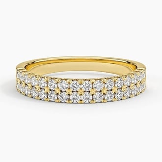 Mira Lab Diamond Double Row Ring in 18K Yellow Gold