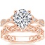 14K Rose Gold Luxe Entwined Celtic Love Knot Diamond Ring with Celtic Knot Diamond Ring
