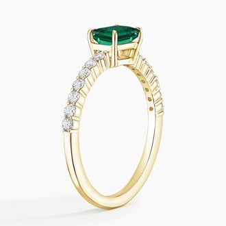 Beatrice Lab Emerald and Diamond Ring