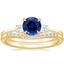 18K Yellow Gold Selene Diamond Ring with Petite Curved Diamond Ring