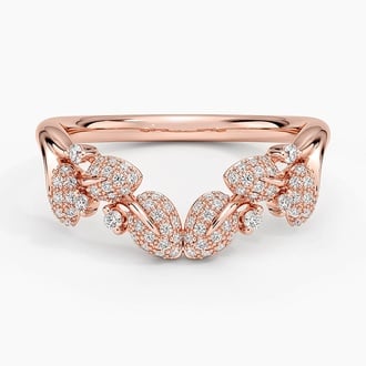 Canopy Pavé Diamond Contour Ring in 14K Rose Gold