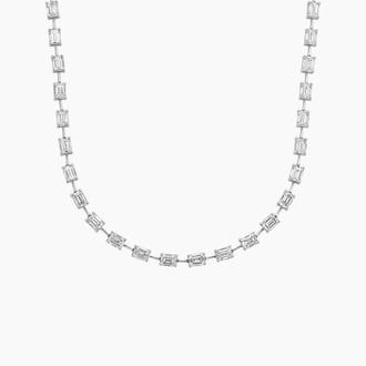 Emerald Cut Lab Diamond Tennis Necklace - Brilliant Earth