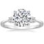 Platinum Petite Selene Three Stone Diamond Ring (1/10 ct. tw.), smalltop view