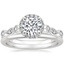 Platinum Tiara Halo Diamond Ring (1/4 ct. tw.) with Petite Comfort Fit Wedding Ring