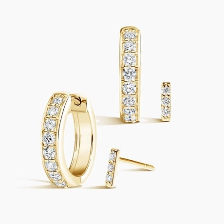 The Visionary Diamond Hoop and Stud Earring Set