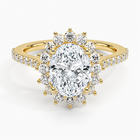 Luxe Sunburst Halo Diamond Ring - Brilliant Earth