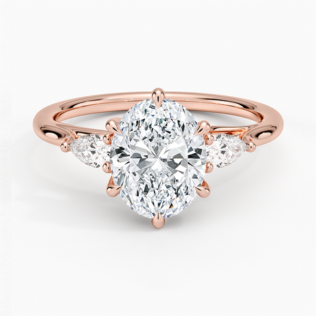 14K Rose Gold Delilah Three Stone Pear Diamond Ring (1/5 ct. tw.)