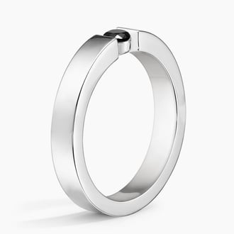 Silas Tension Style Black Diamond 4mm Wedding Ring - Brilliant Earth