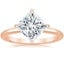 14K Rose Gold North Star Solitaire Ring, smalltop view