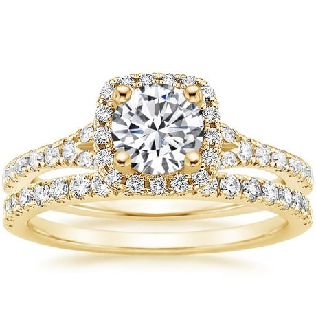 18K Yellow Gold Joy Diamond Ring (1/3 ct. tw.) with Bliss Diamond Ring (1/5 ct. tw.)