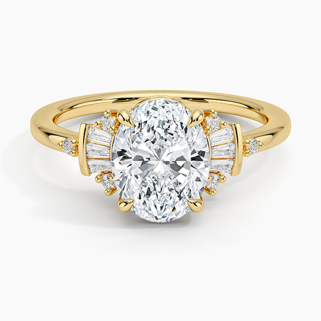 Art Deco Tapered Baguette Cluster Engagement Ring