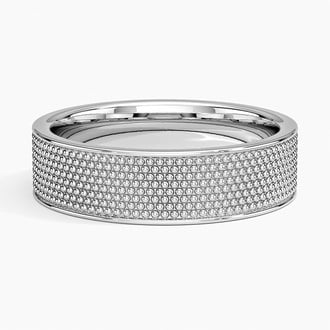 Mateo Textured 6mm Wedding Ring in Platinum